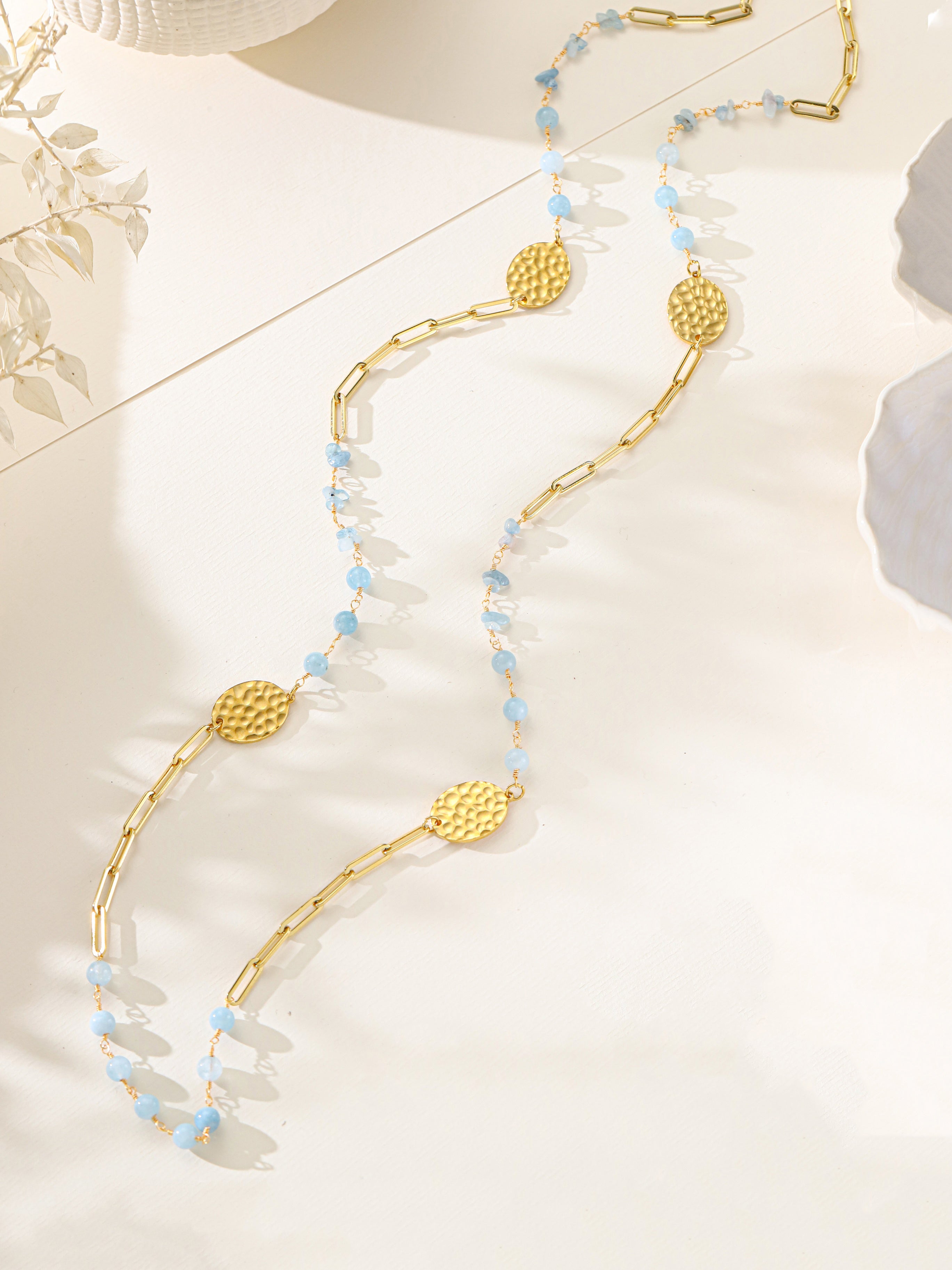 Aquamarine Stainless Steel Necklace N5911