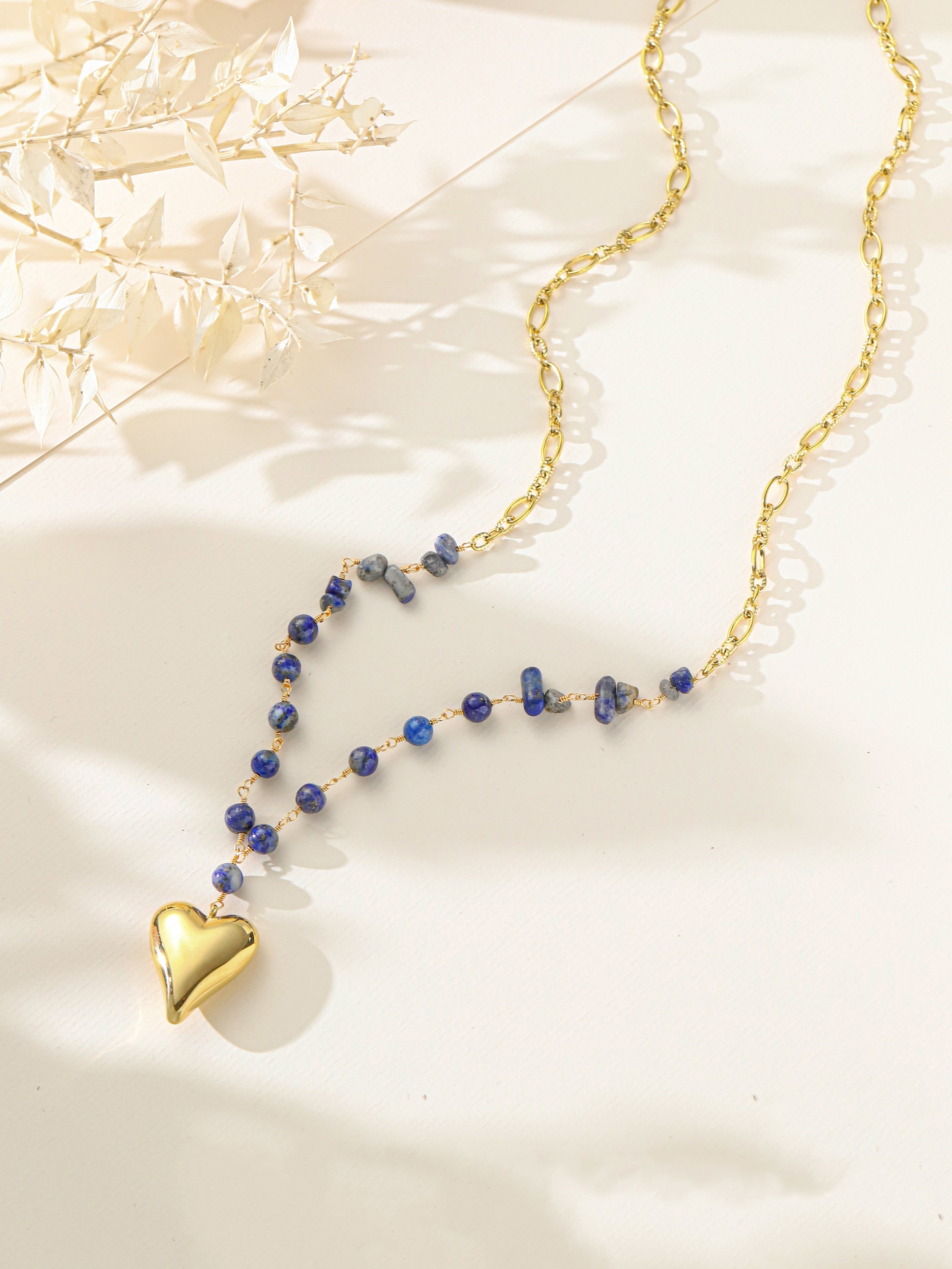 Lapis Stainless Steel Necklace N5935