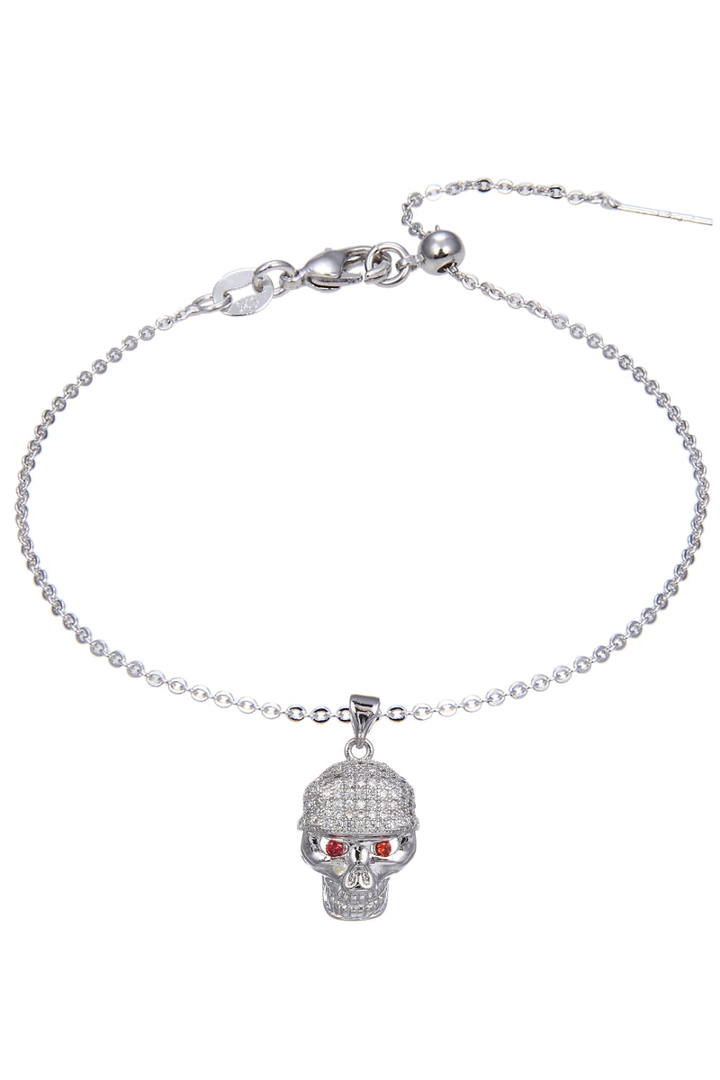 Skull Zircon Pendants For Bracelet BP0399