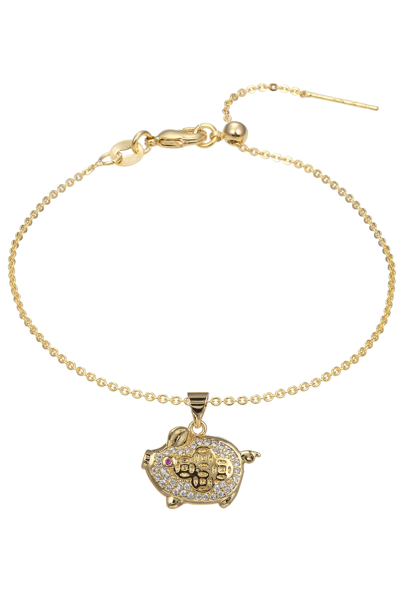 Pig Zircon Pendant For Bracelet BP0408