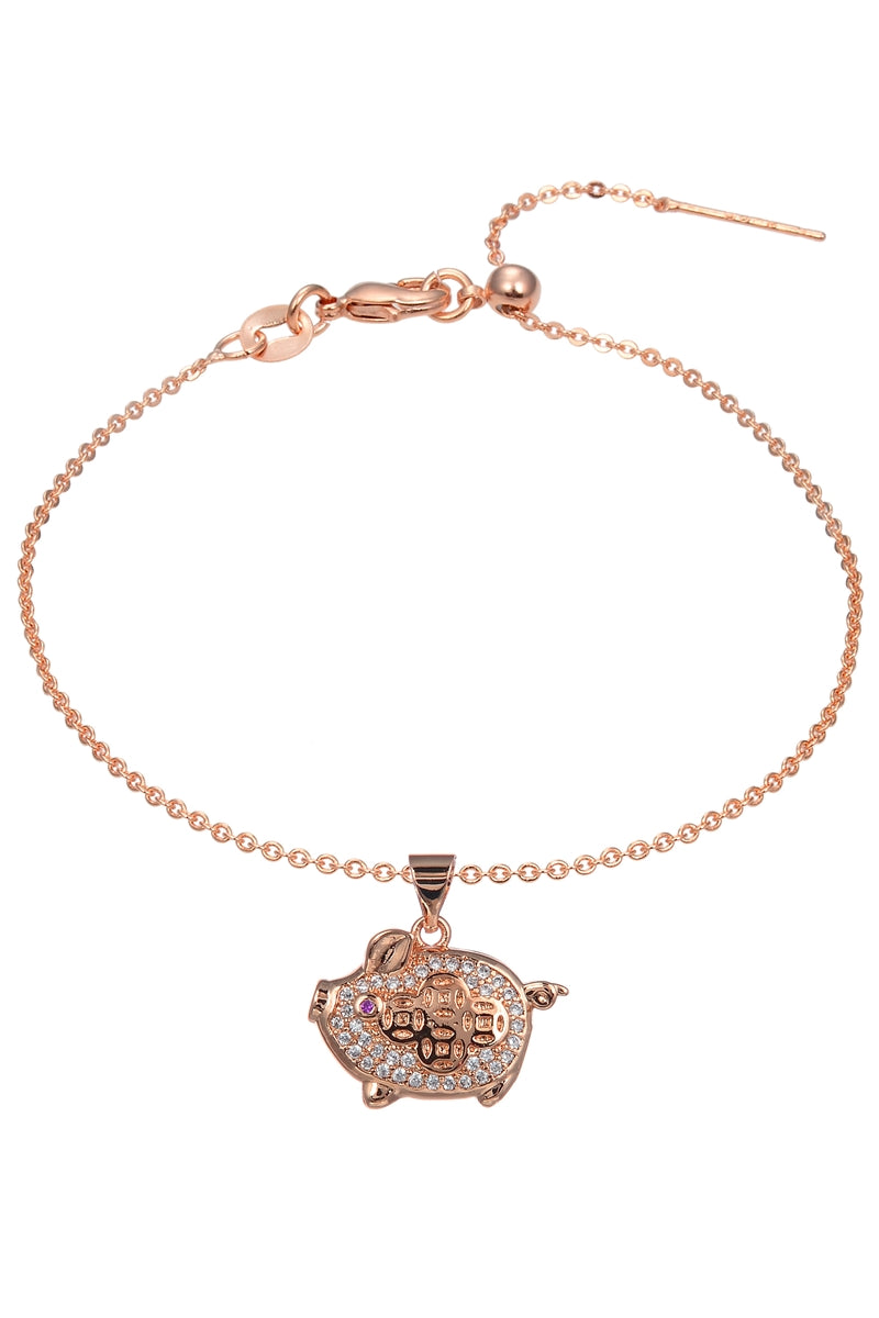 Pig Zircon Pendant For Bracelet BP0408