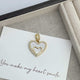 18K Gold Plated Heart Shaped Cubic Zirconia Pendant P0689