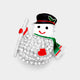 Snowman Rhinestone Brooch P1274