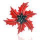 Red Poinsettia Rhinestone Brooch P1443