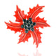 Red Poinsettia Rhinestone Brooch P1443