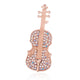 Violin Rhinestone Brooch P1510