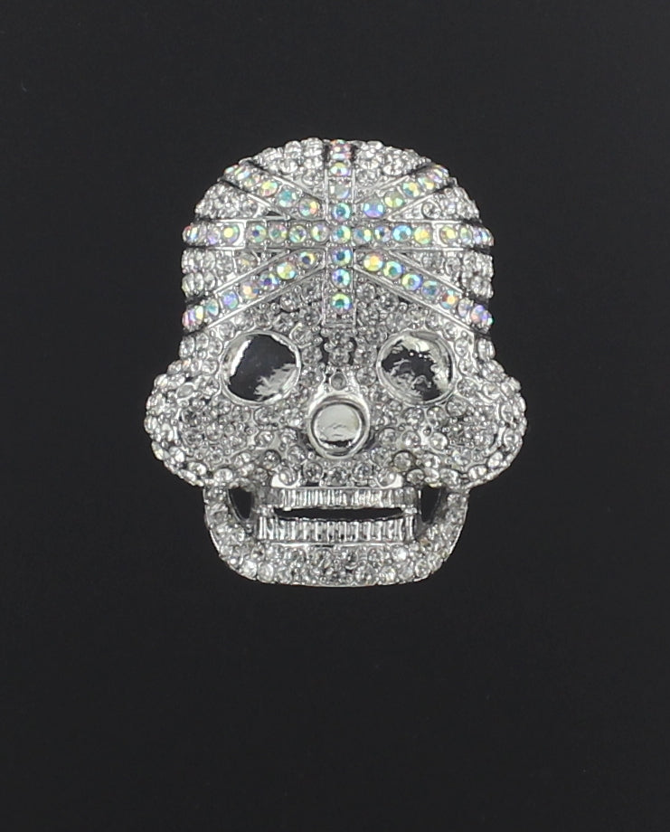 Broche de calavera con la bandera británica y detalles de cristal PA3138