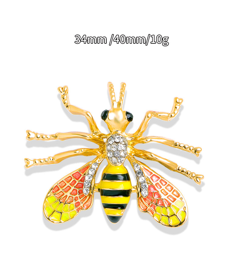 Broche de abeja de aleación con diamantes de imitación PA3176