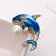 Alloy Rhinestone Dolphin Brooch PA3178