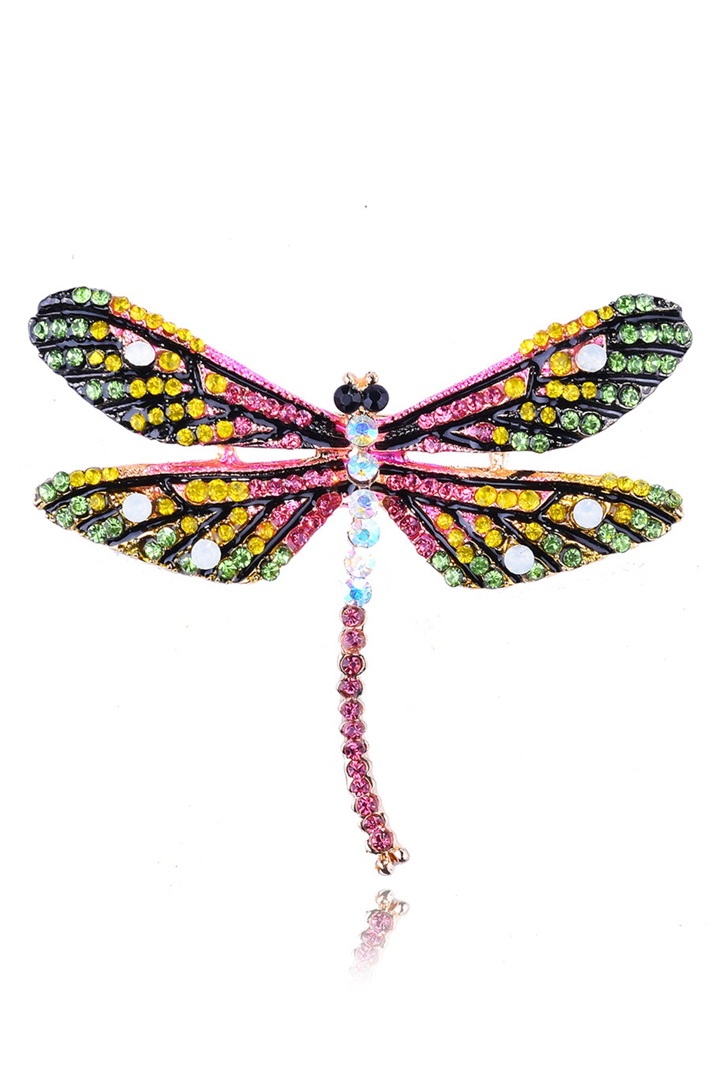 Rhinestone Alloy Dragonfly Brooch PA3230