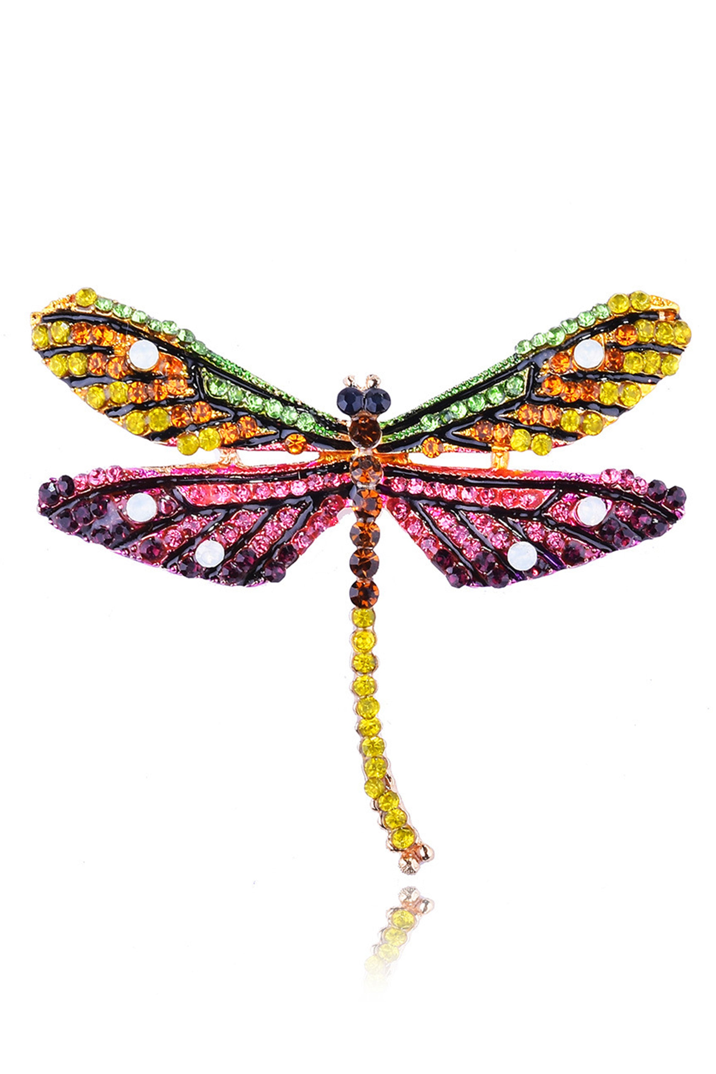 Rhinestone Alloy Dragonfly Brooch PA3230