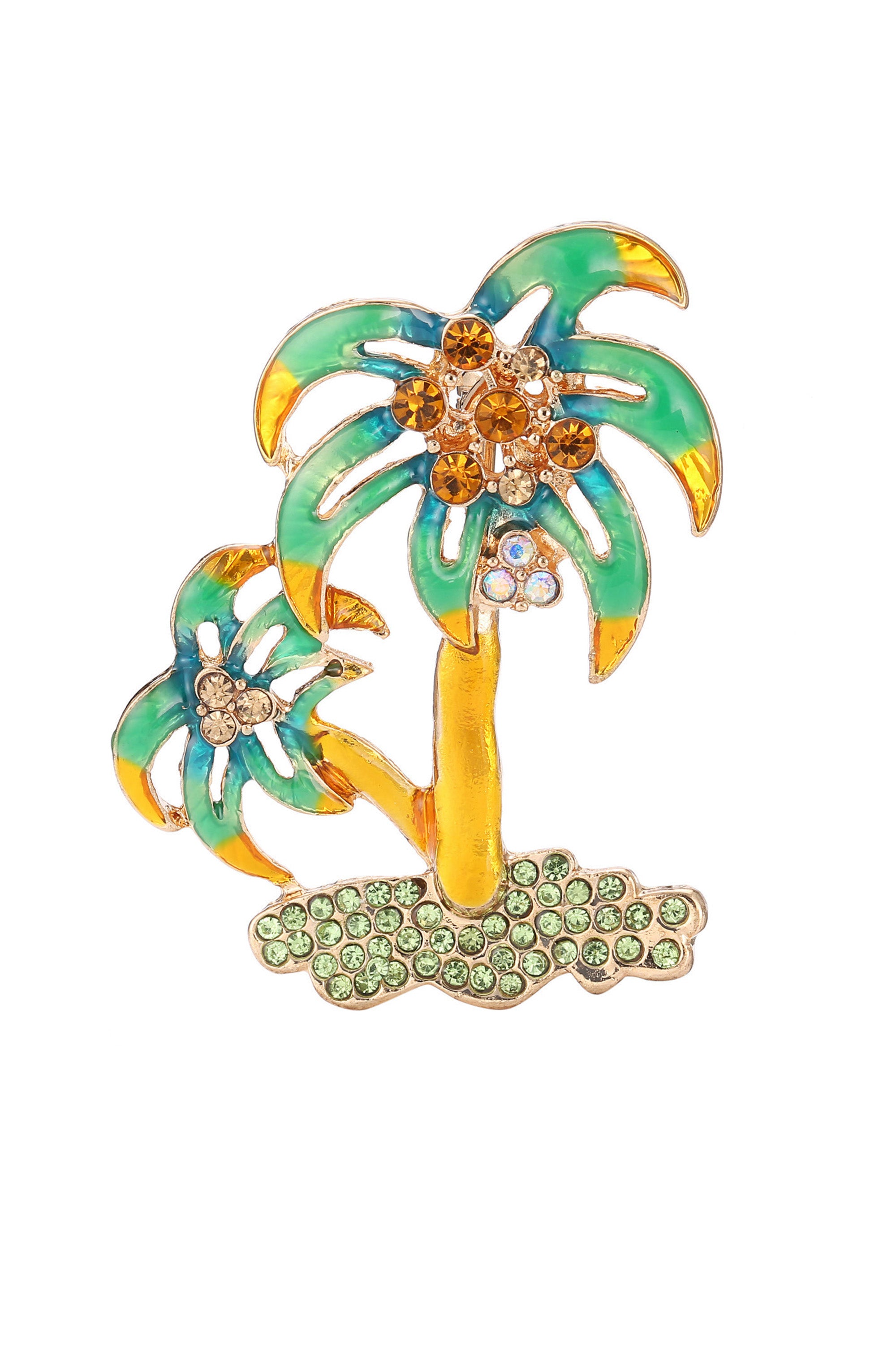 Broche de árbol de coco con diamantes de imitación PA3235