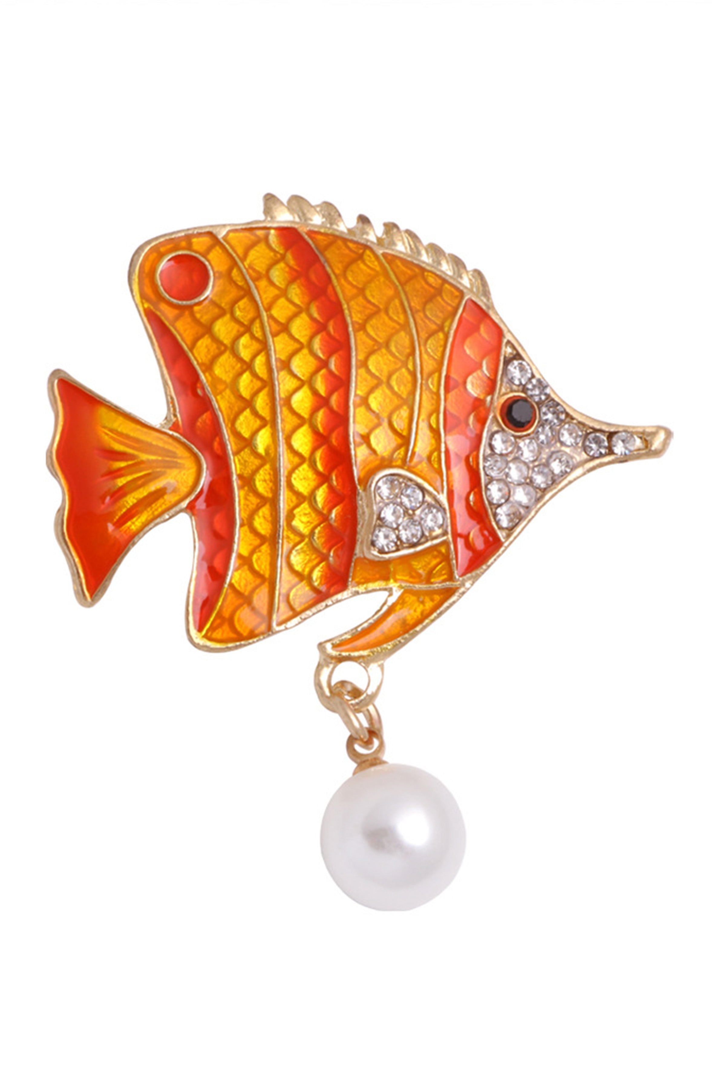 Rhinestone Fish Brooch PA3236