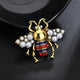 Alloy Pearl Bee Brooches PA3268