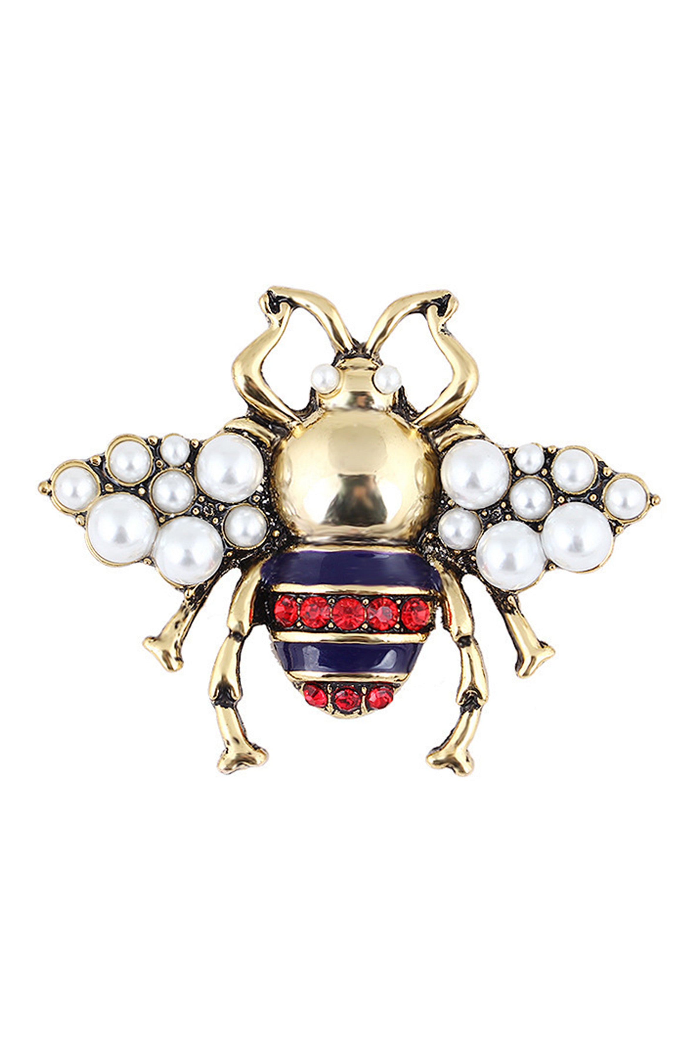 Broches de aleación con forma de abeja y perlas PA3268