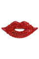 Rhinestone Red Lips Brooch PA3307