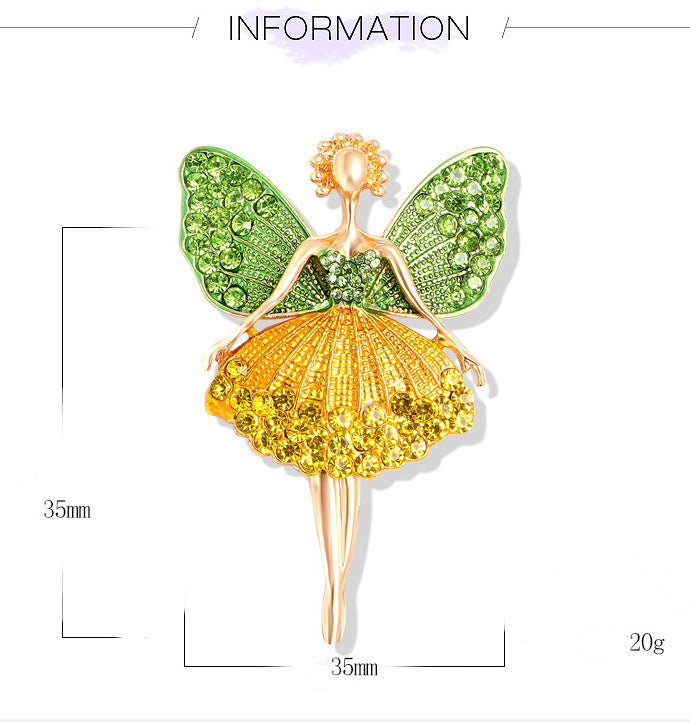 Alloy Rhinestone Ballet Brooch PA3309