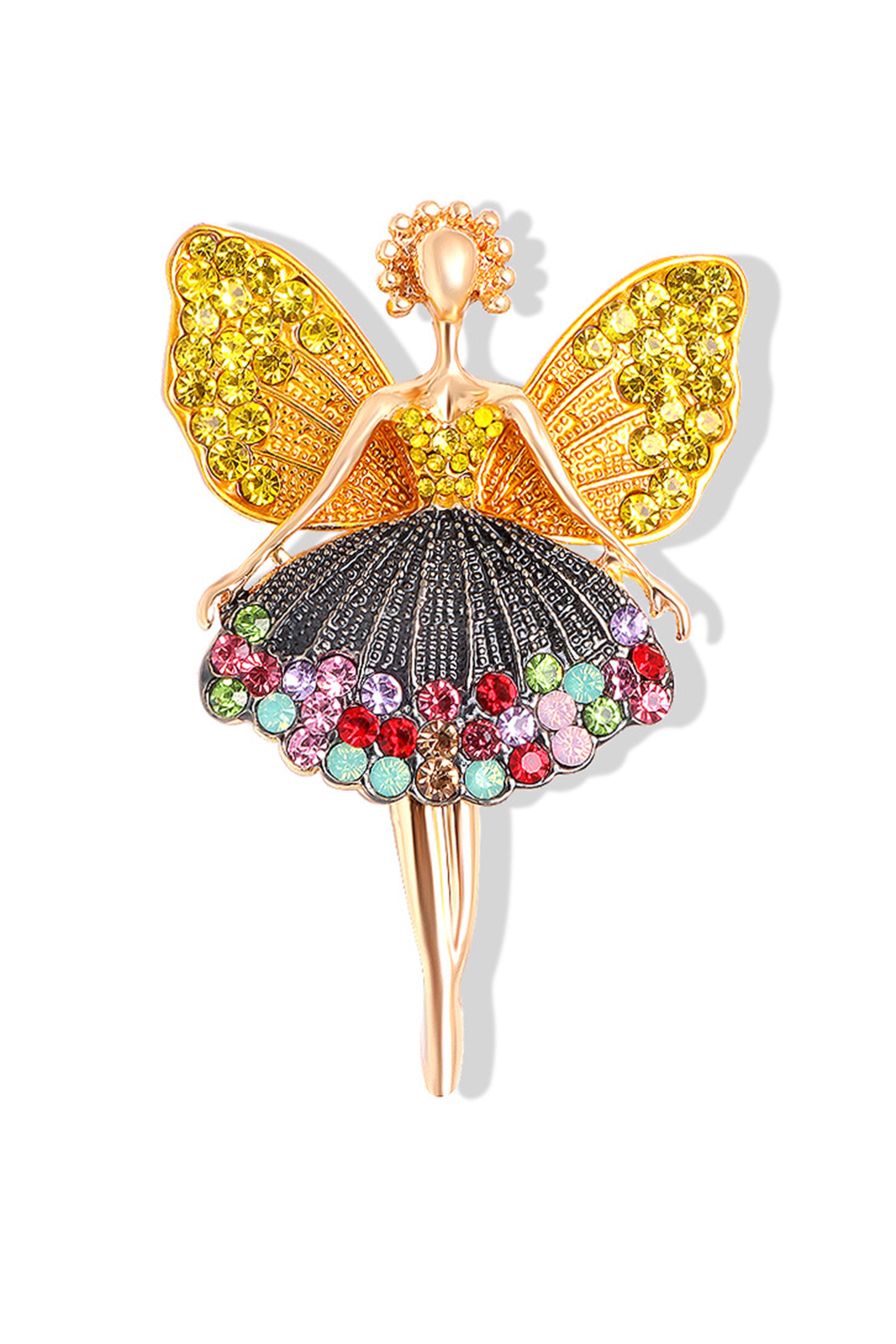 Alloy Rhinestone Ballet Brooch PA3309