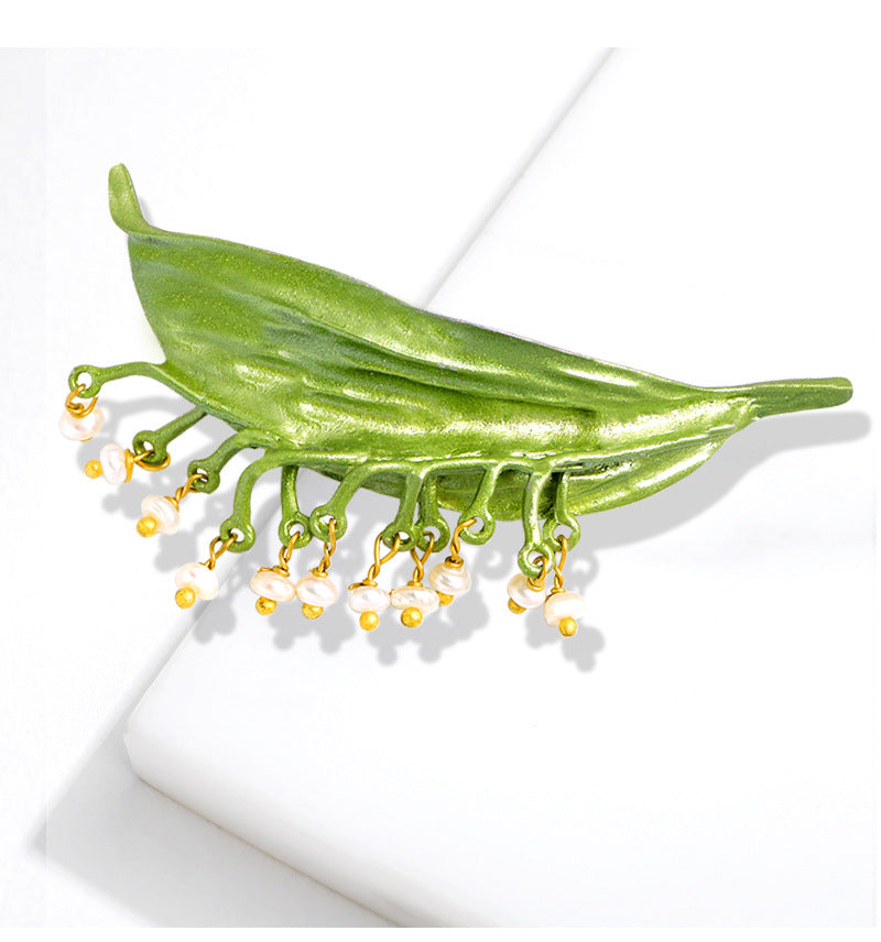 Broche de aleación con forma de hoja PA3358