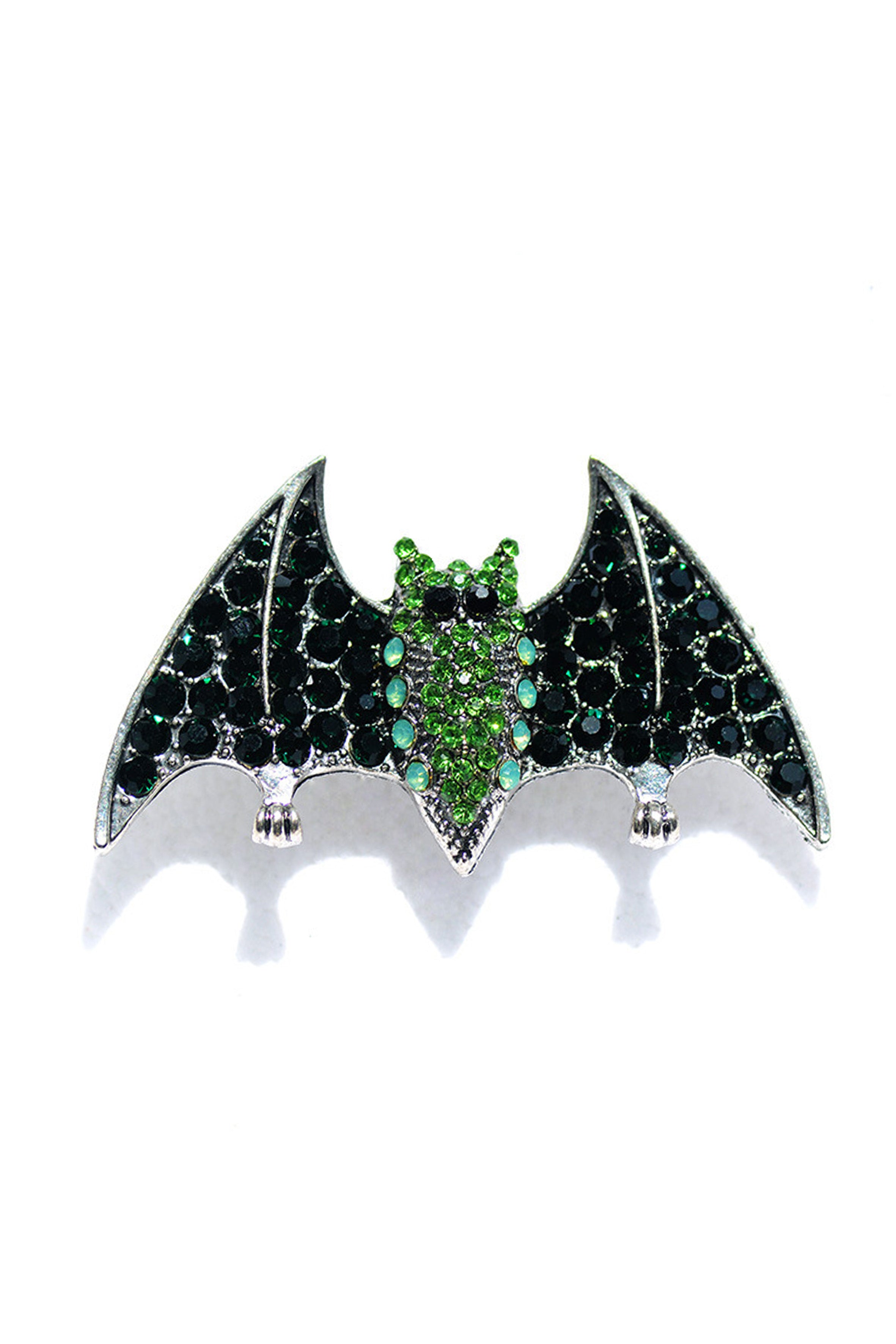 Alloy Rhinestone Bat Brooch PA3372