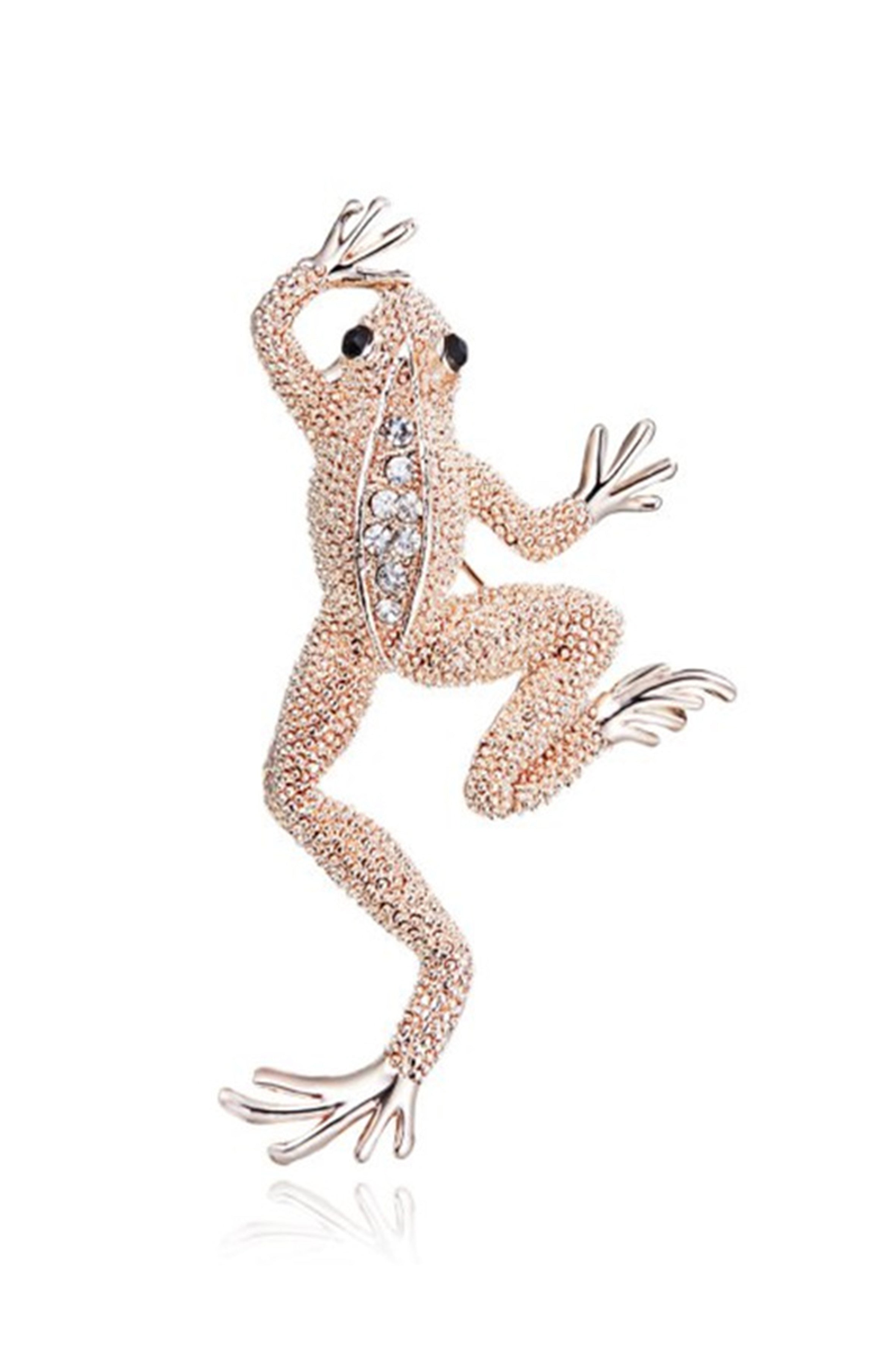 Rhinestone Frog Brooch PA3378