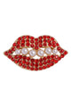Broche de diamantes de imitación con forma de labios de perla PA3470