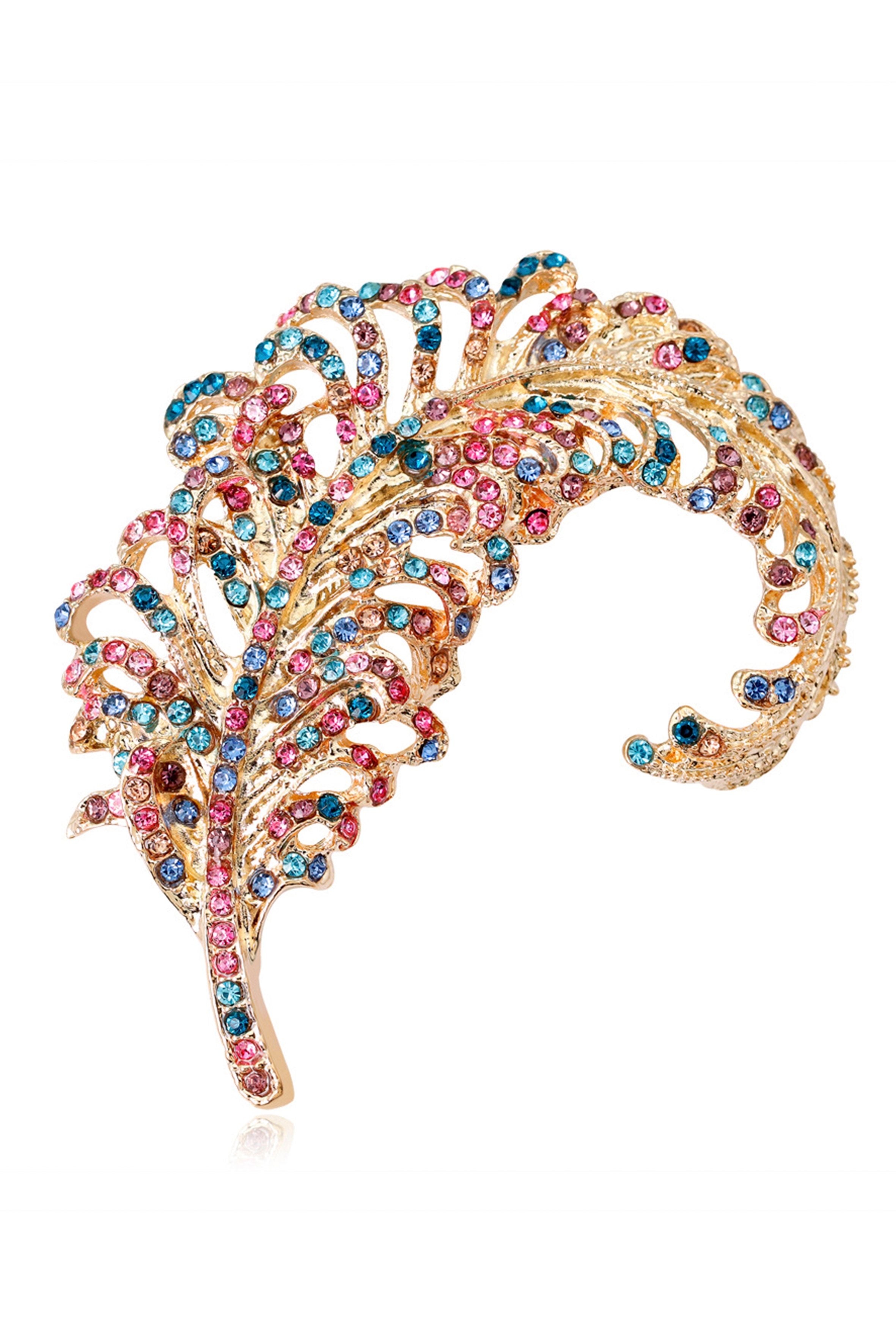 Rhinestone Leaf Brooch  PA3584
