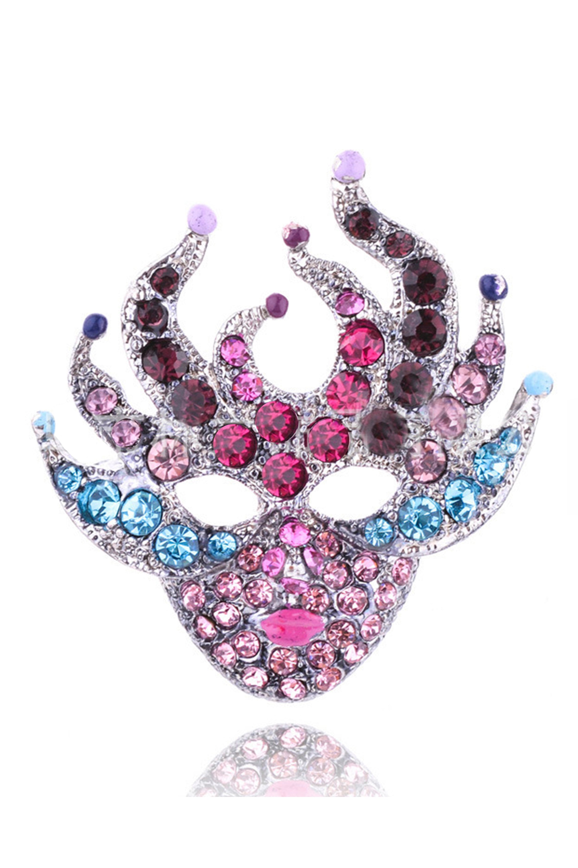 Masquerade Harlequin Mask Mardi Gras Brooch PA3262