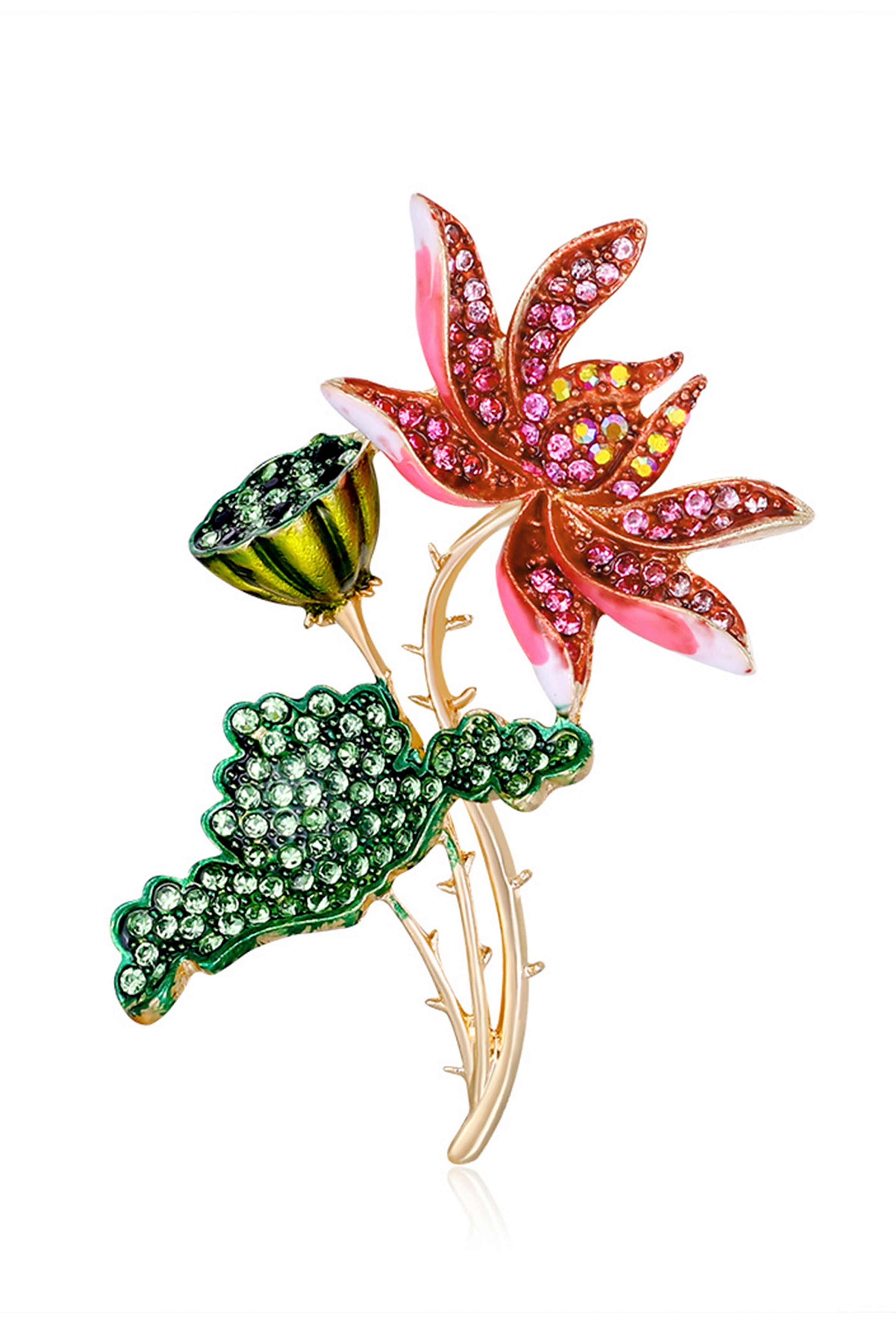 Floral Rhinestone Brooch PA3656