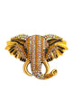 Broche de diamantes de imitación con forma de cabeza de elefante PA3695
