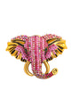 Broche de diamantes de imitación con forma de cabeza de elefante PA3695