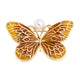 Broche de aleación con forma de mariposa y perlas PA3738