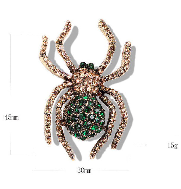 Rhinestone Spider Brooch PA3749