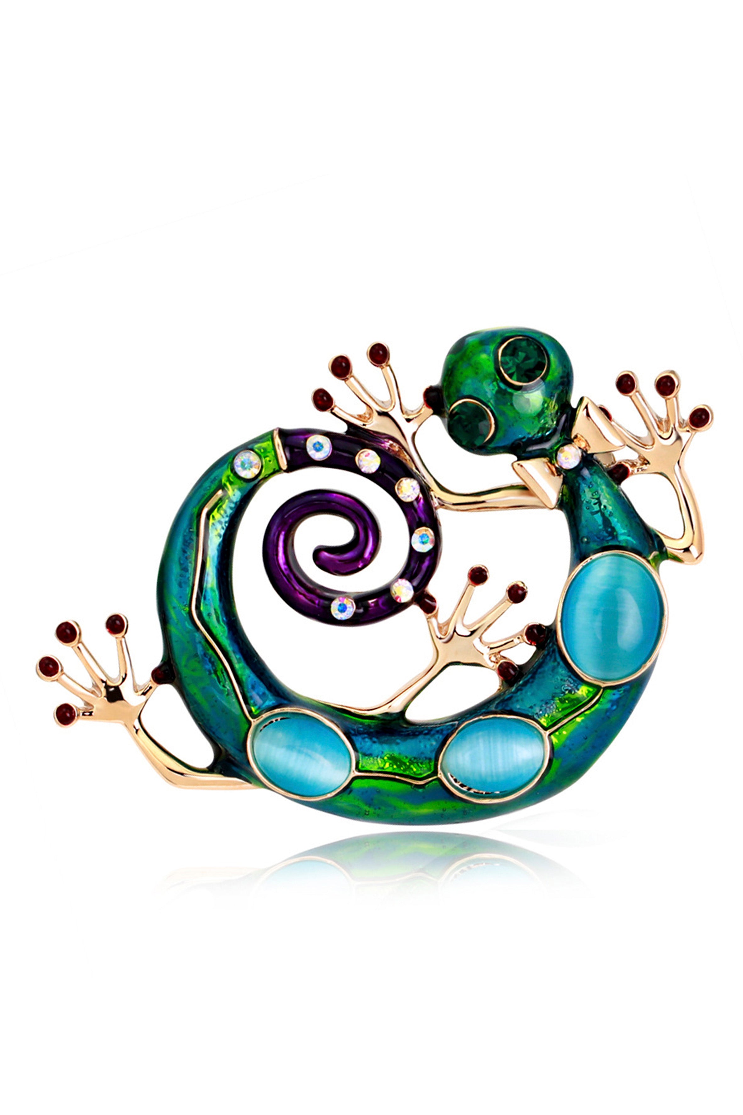 Gecko Alloy Brooch PA3816