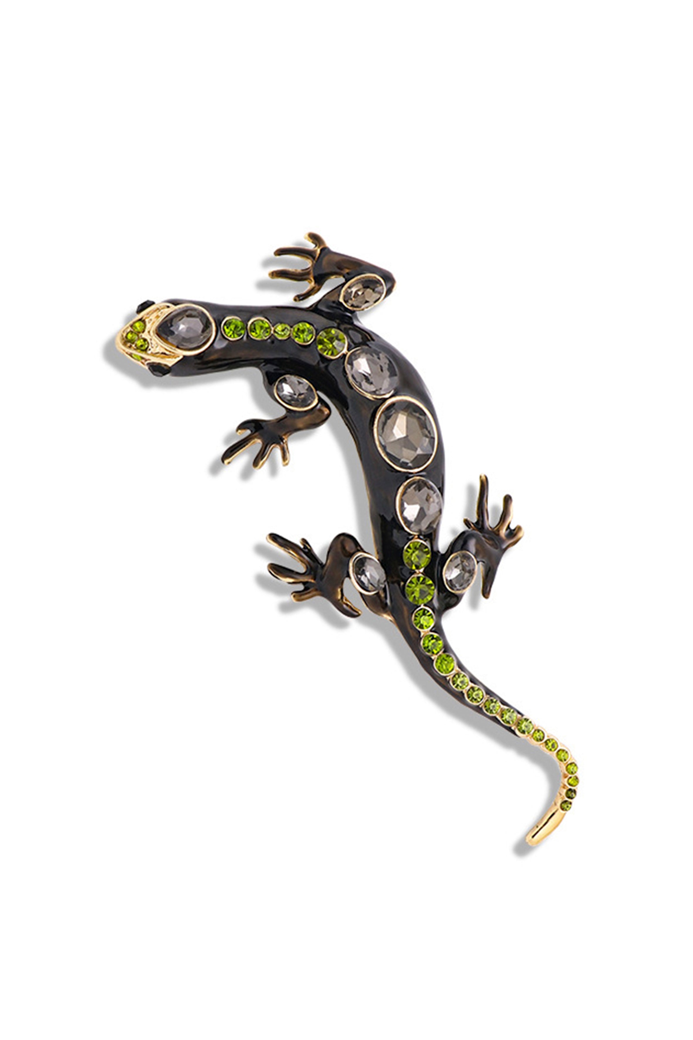 Broche de diamantes de imitación con forma de lagarto PA3832 