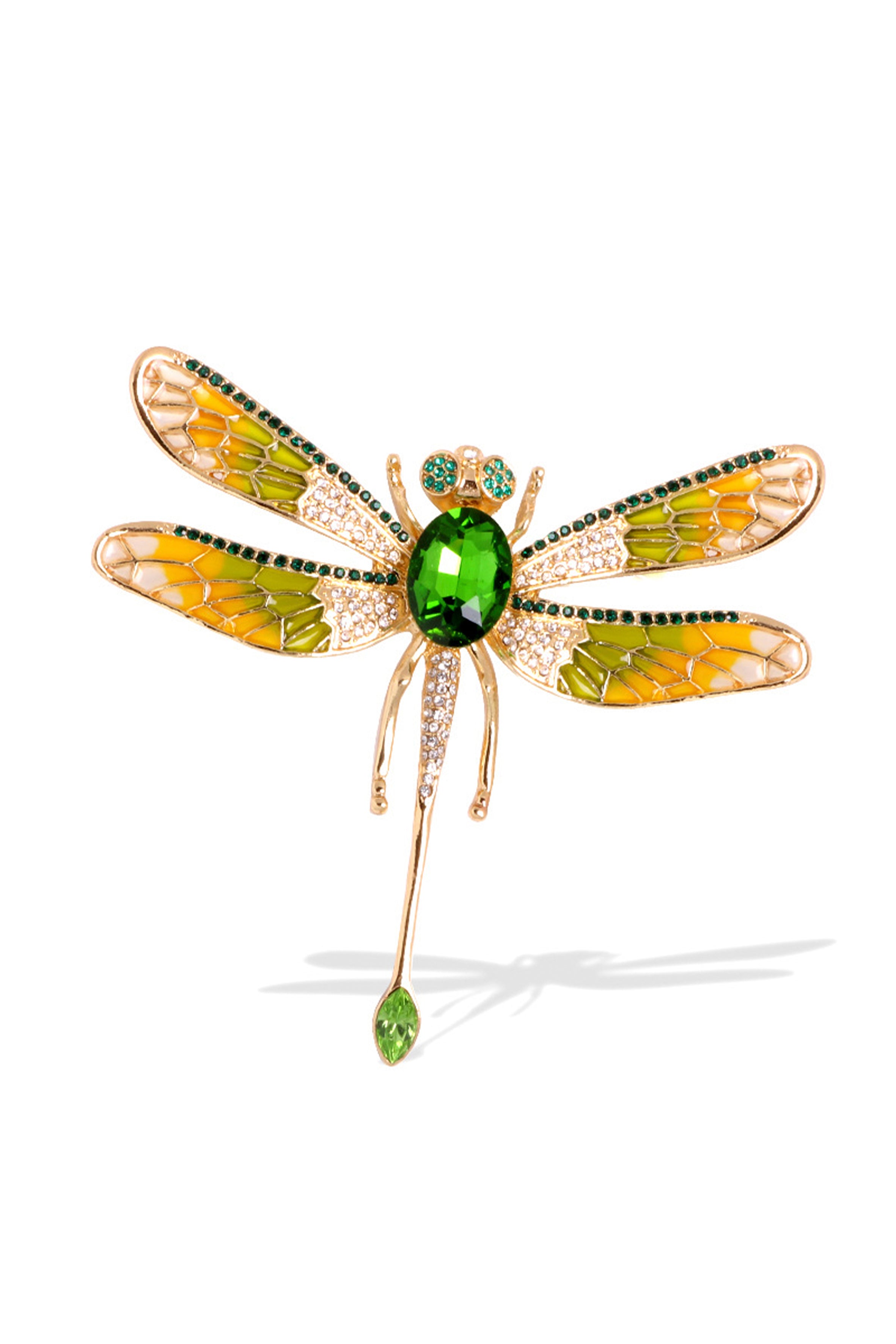 Alloy Rhinestone Dragonfly Brooch PA3855