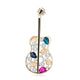Guitar Alloy Rhinestone Brooch PA3870