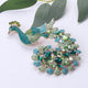 Peacock Alloy Rhinestone Brooch PA3878