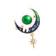 Alloy Oil-dripping Moon Brooch PA4005