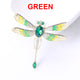 Broche de diamantes de imitación con forma de libélula PA4019