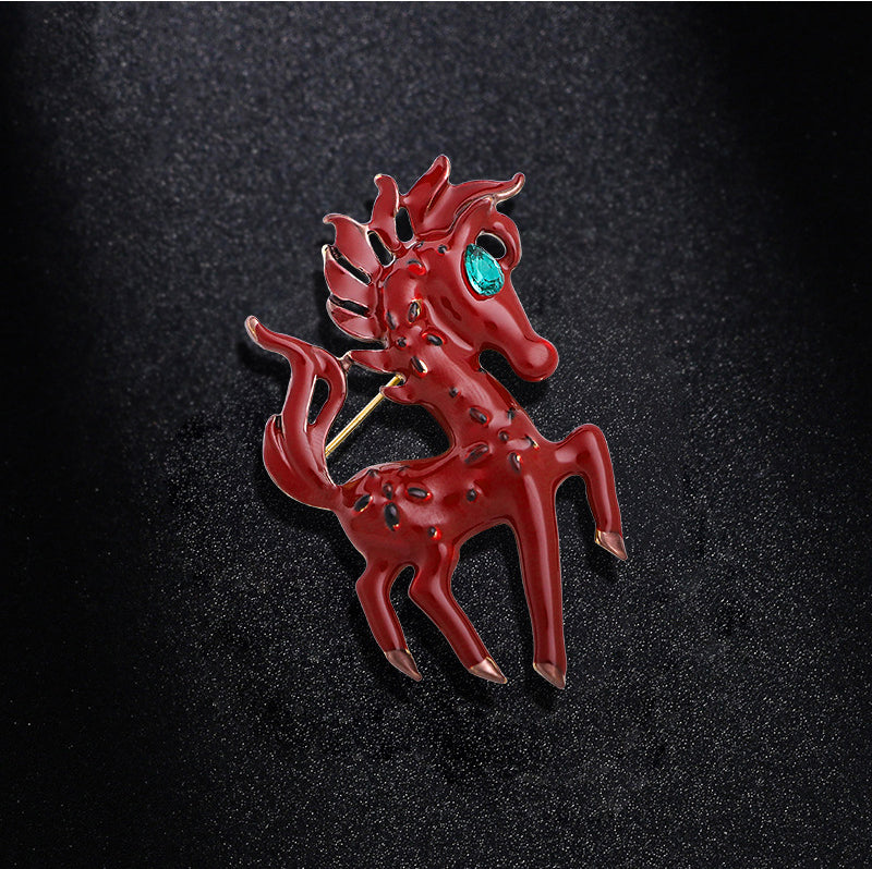 Pony Rhinestone Brooch PA4025