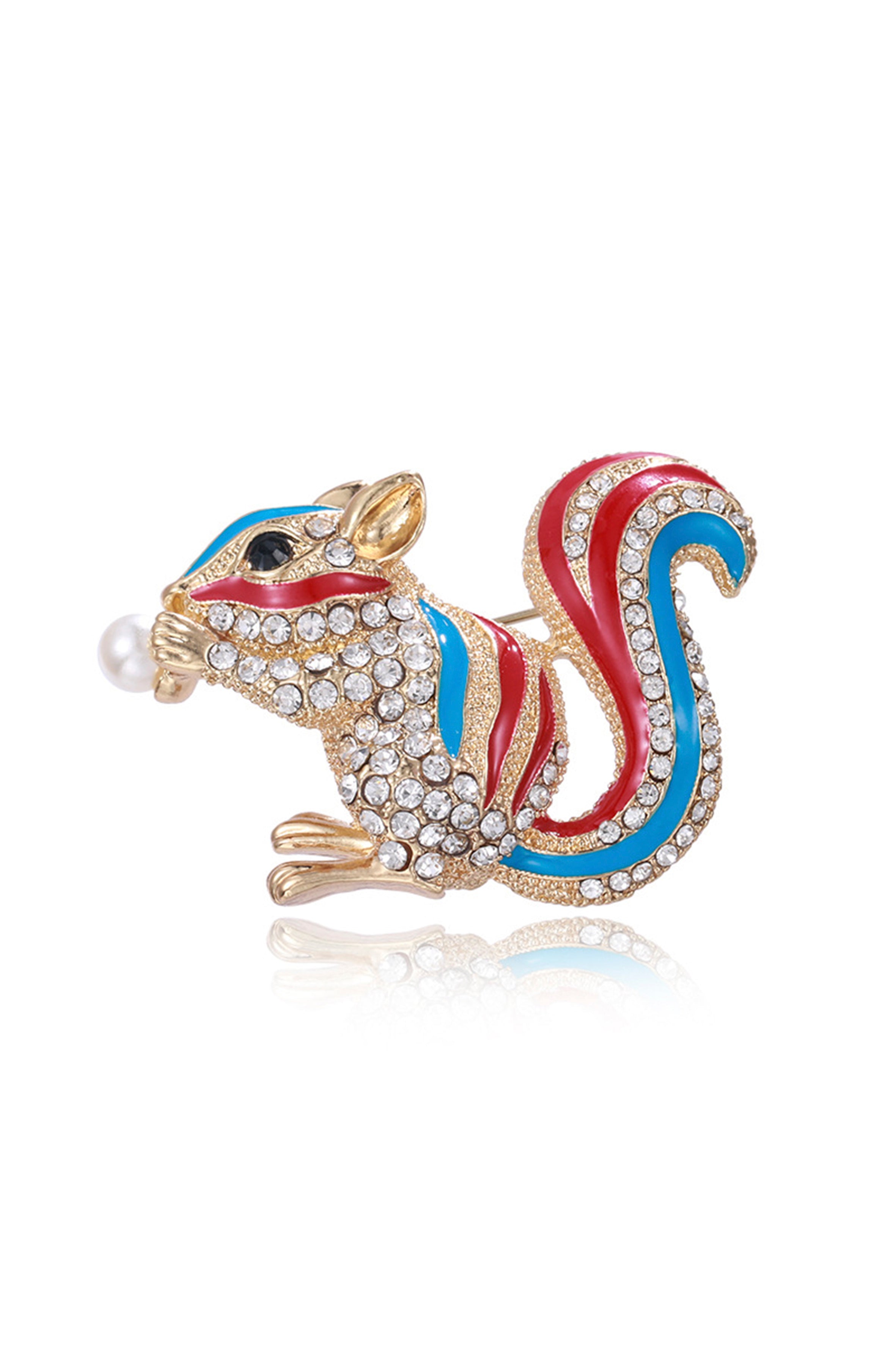 Broche de ardilla con diamantes de imitación PA4038