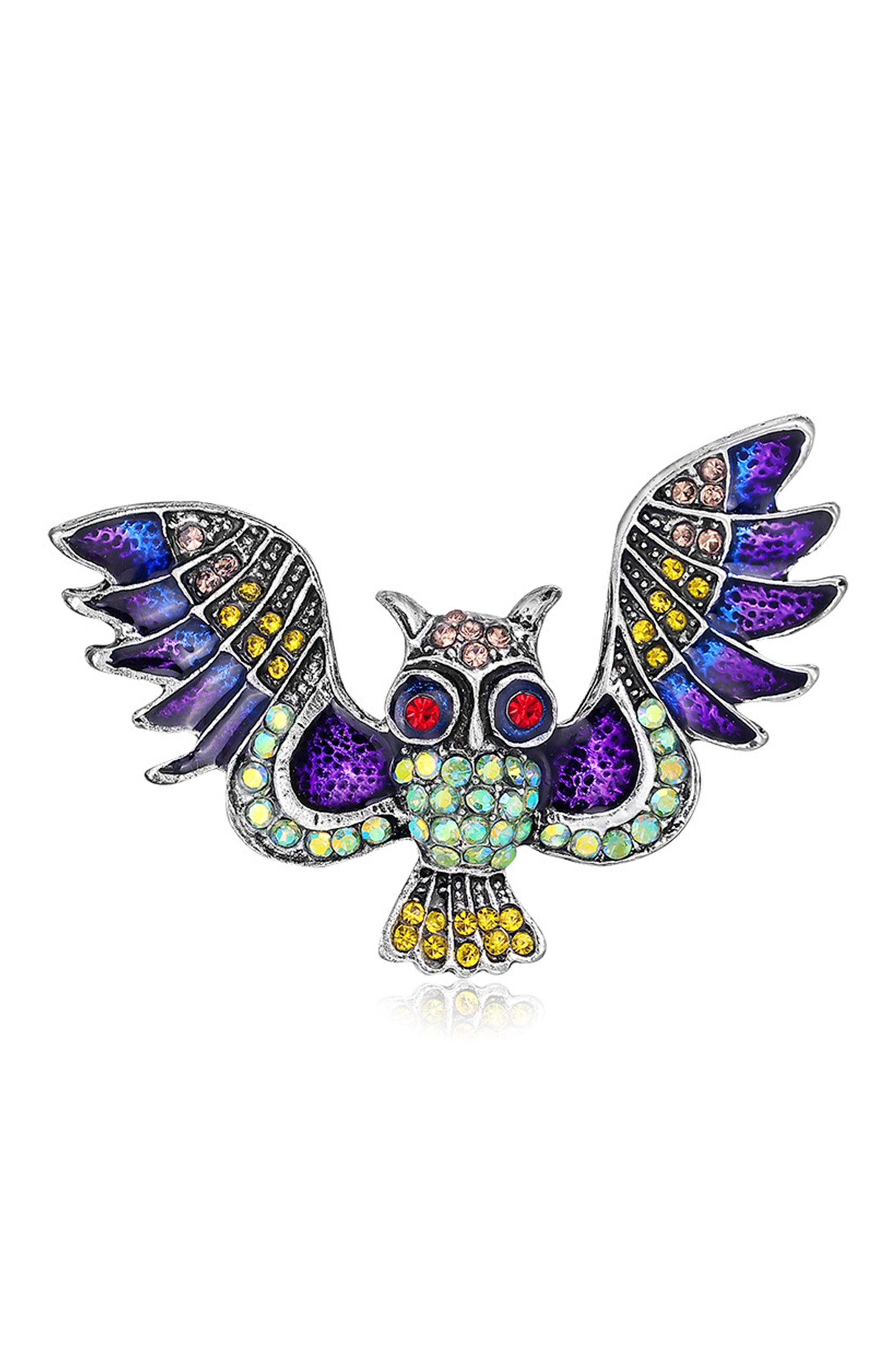 Owl Rhinestone Brooch PA4187