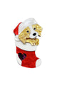 Christmas Stocking Dog Acrylic Brooch PA4342