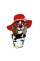 Hat Glasses Dog Acrylic Brooch PA4416