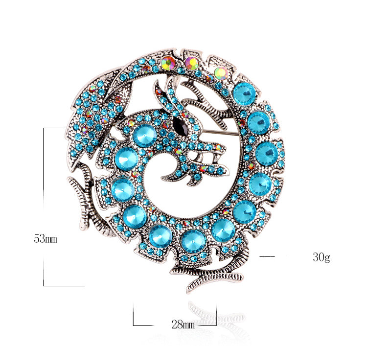 Dragon Alloy Rhinestone Brooch PA4525