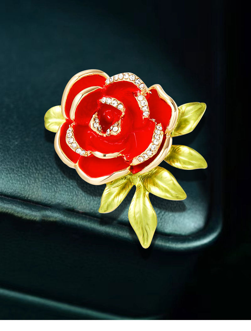 Rose Rhinestone Brooch PA4572