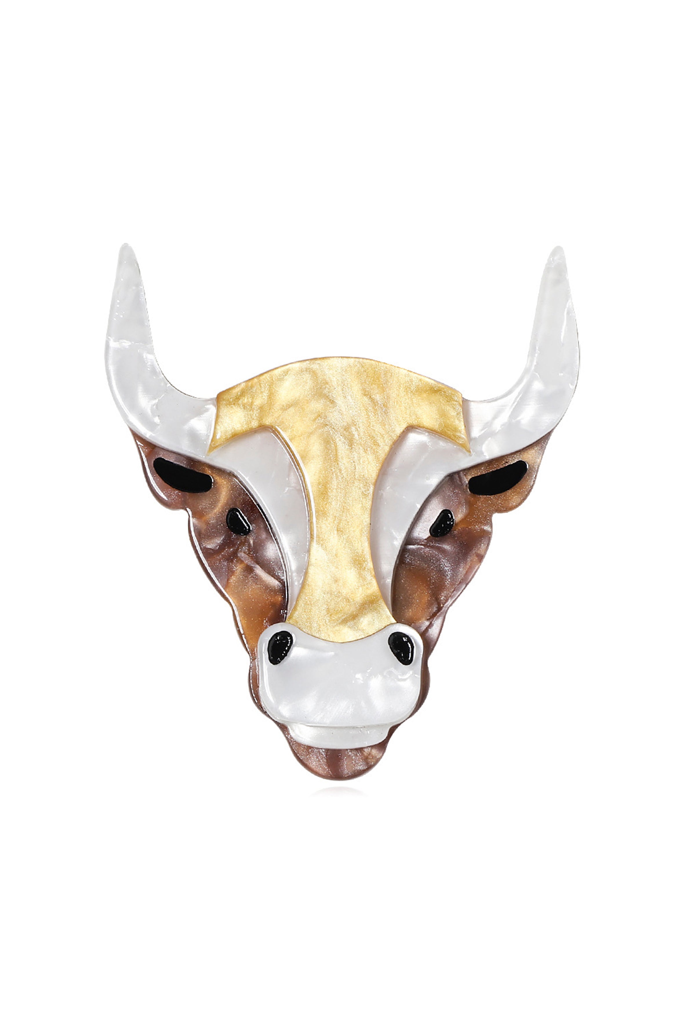 Bull Head Acrylic Brooch PA4608