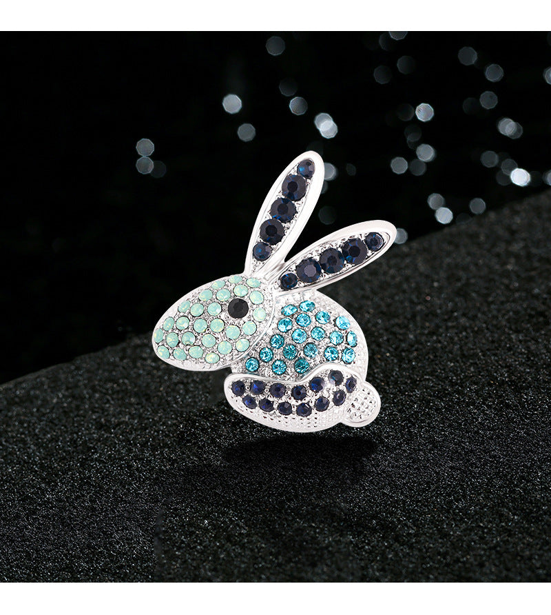 Broche de diamantes de imitación de conejito PA4616 