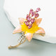 Broche floral con diamantes de imitación PA4683